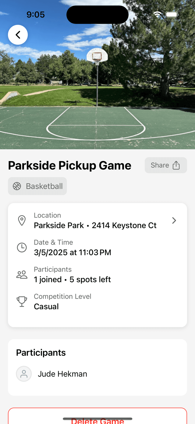 Game On App - Join or Create